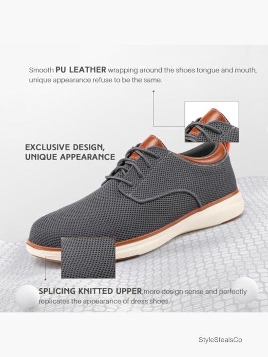 Men\'s Wide Oxford Sneakers, Mesh Breathable, Comfortable Walking Shoes